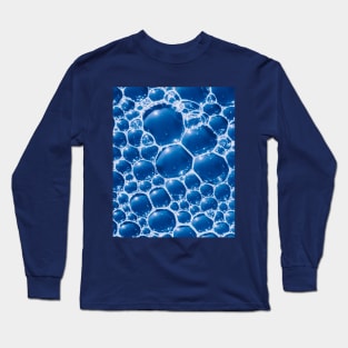 Blue Bubbles Web Texture Macro Photography Long Sleeve T-Shirt